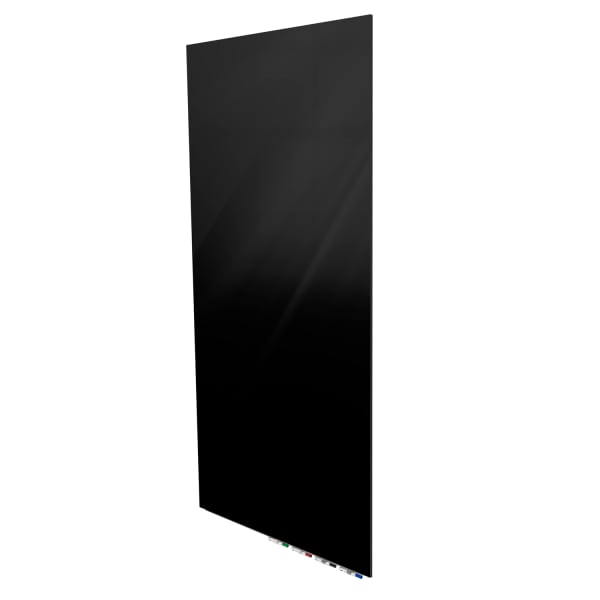 Ghent Aria Low-Profile Magnetic Glass Whiteboard, 48in x 36in, Black