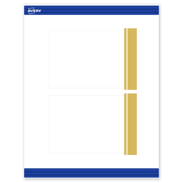Avery Printable Postcards With Sure Feed Technology, 4in x 6in, Matte White With Preprinted Gold Double-Dipped Edge, Pack Of 20