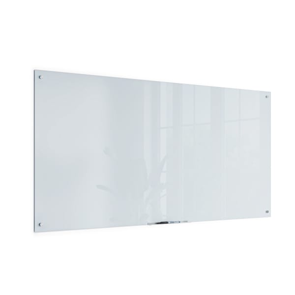 U Brands Magnetic Glass Dry-Erase Board, 72in X 36in, White Frosted Surface, Frameless, Actual Size 70in X 35in (2300U00-01)