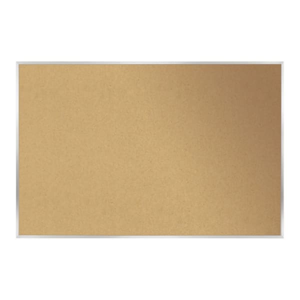 Ghent Cork Bulletin Board, 36 1/2in x 60 1/2in, Aluminum Frame With Silver Finish