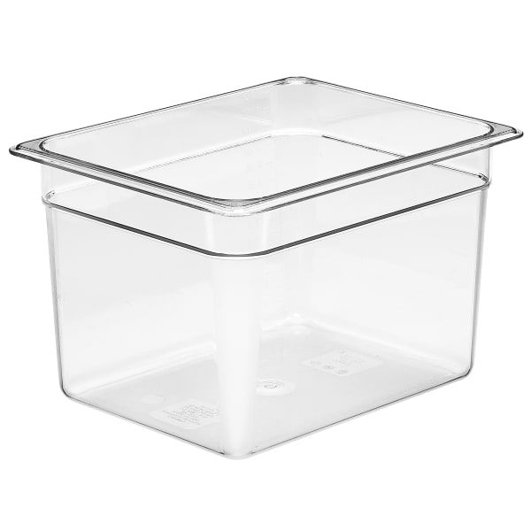 Cambro Camwear GN 1/2 Size 8in Food Pans, 8inH x 10-1/2inW x 12-3/4inD, Clear, Set Of 6 Pans