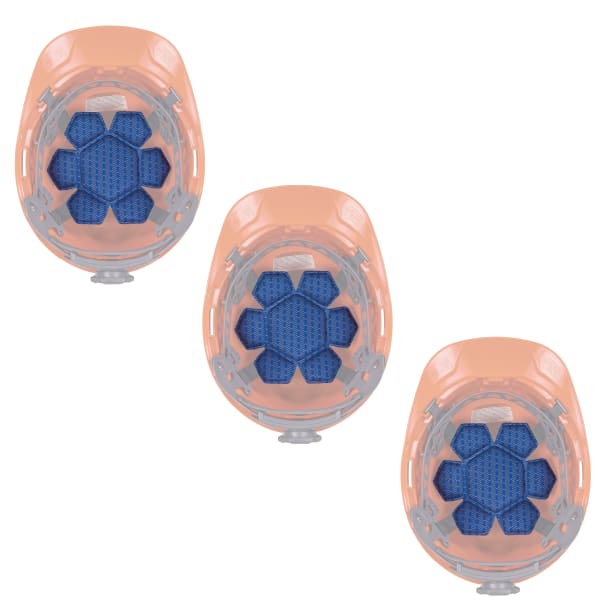 Ergodyne Chill-Its 6612 Hard Hat Cooling Top Pads, Blue, Pack Of 3 Pads