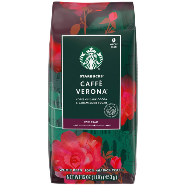 Starbucks Whole Bean Coffee, Dark Roast, Caffe Verona, 1 Lb Per Bag