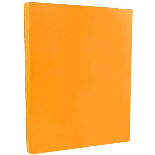 JAM Paper Card Stock, Ultra Orange, Letter (8.5in x 11in), 65 Lb, Pack Of 100