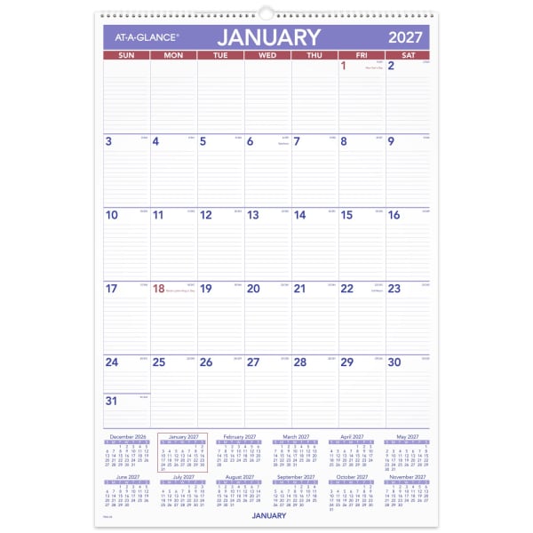 AT-A-GLANCE 2027 Monthly Wall Calendar, Large, 20in x 30in