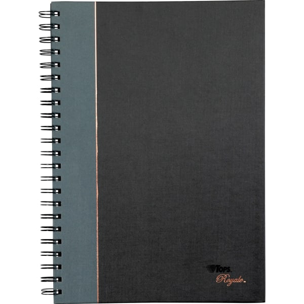 TOPS Royale Wirebound Notebook, 8 1/4in x 11 3/4in, Legal Ruled, 96 Sheets, Gray/Black