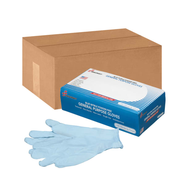 SKILCRAFT Disposable Nitrile General Purpose Gloves, Large, Blue, Box Of 100