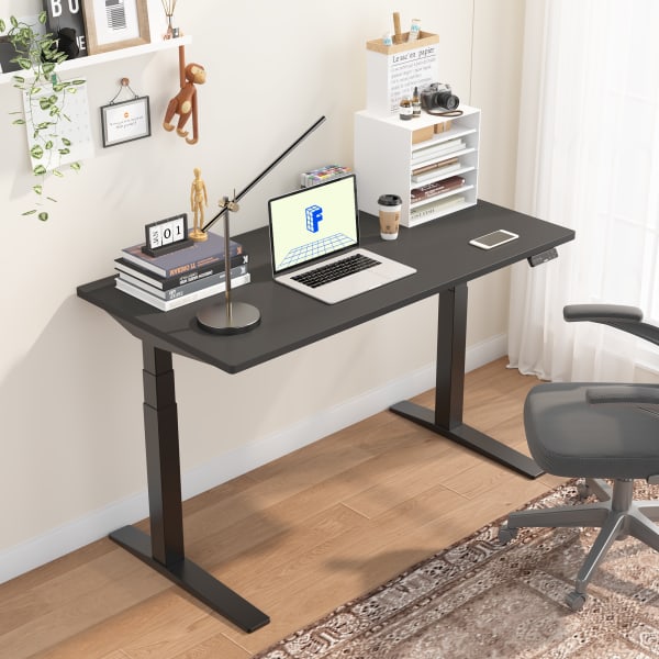 FlexiSpot E7 Pro Electric 55inW Adjustable Height Standing Desk, Black