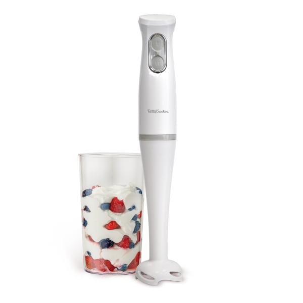 Betty Crocker 2-Speed Hand Blender With 20 Oz Mixing Beaker, White