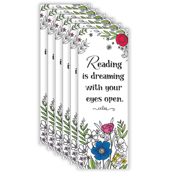Creative Teaching Press Bookmarks, 2-1/2in x 7in, Bright Blooms, 30 Per Pack, Set Of 6 Packs