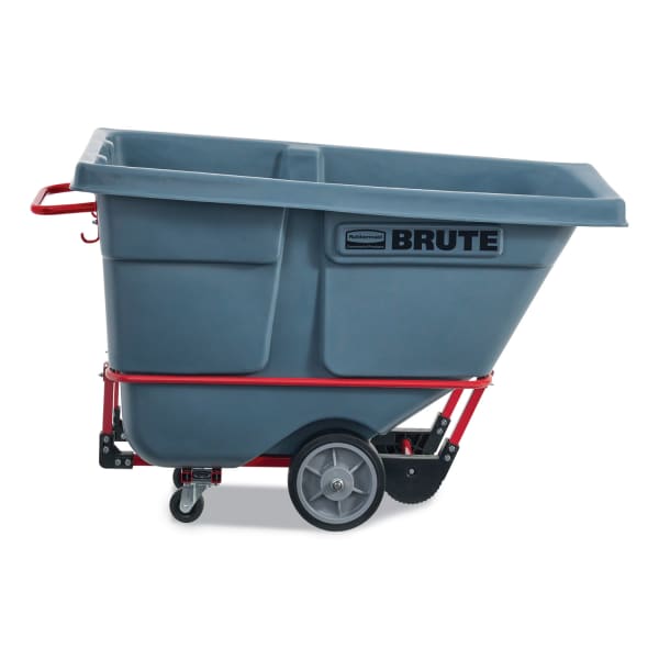 Rubbermaid Commercial BRUTE DURATILT Frame Tilt Truck, Heavy Duty, 0.5 cu yd, 1,400 lb Capacity, Rotomolded Resin/Leakproof Polyethylene, Gray