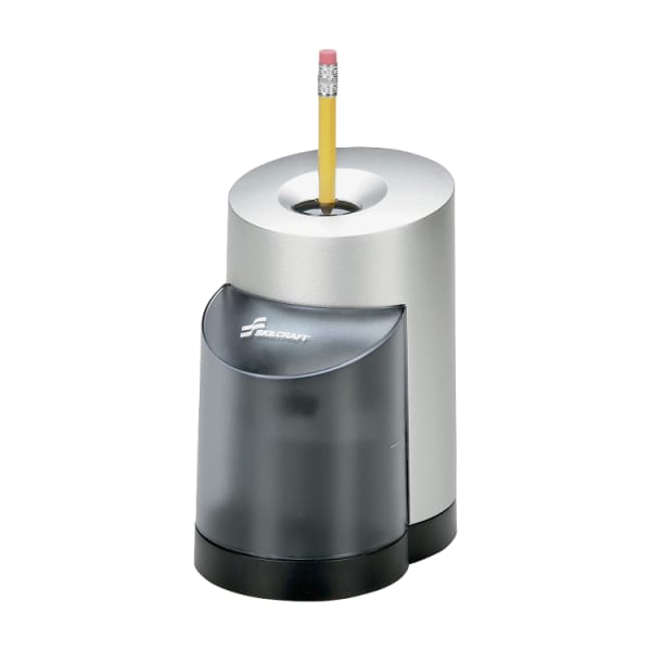 SKILCRAFT Electric Pencil Sharpener, 5 3/4in x 3 3/4in, Black/Silver (AbilityOne 7520-01-241-4229)