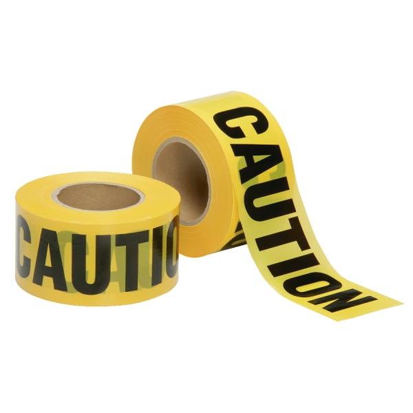 SKILCRAFT Non-Adhesive Barricade Tape, Caution, 3in x 1000ft, Black/Yellow (AbilityOne 9905-01-613-4244)