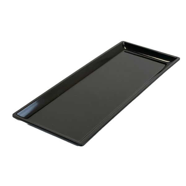 Hospitality Source Del Mar Bath Set Amenity Trays, 10-1/2in x 4-1/2in x 1/2in, Black, Pack Of 24 Trays