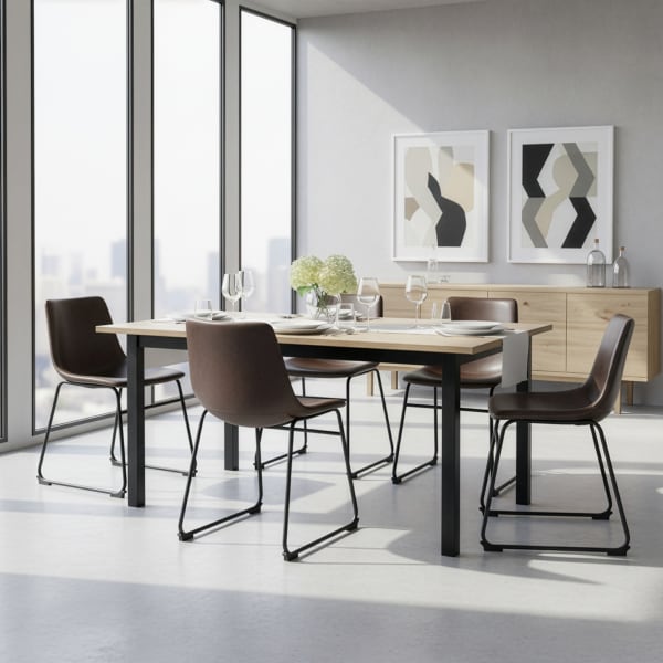 Glamour Home Adan Dining Chairs, Dark Brown, Set Of 2 Chairs