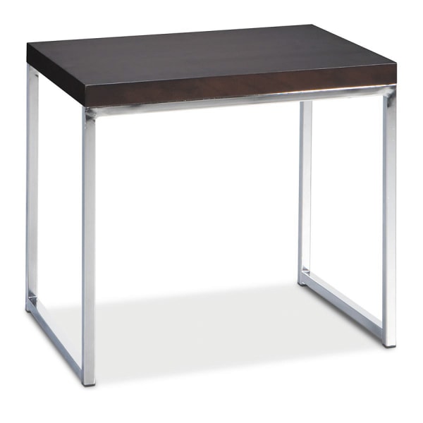 Ave Six Wall Street End Table, Chrome/Espresso