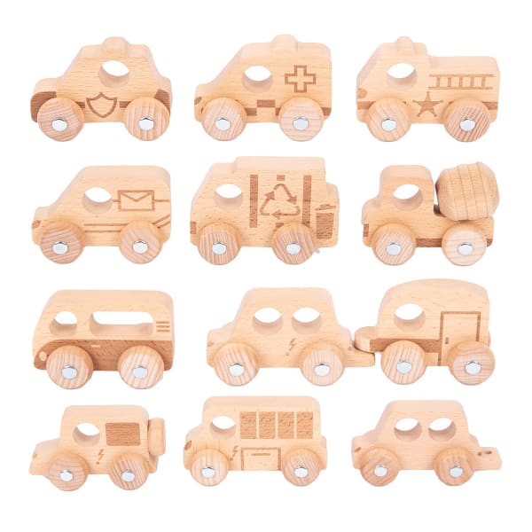 Tickit Natural Wooden Vehicles, Set Of 12