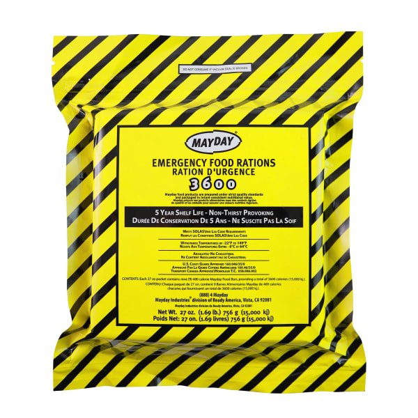 Ready America Emergency 3,600 Calorie Food Bars, Pack Of 10 Bars