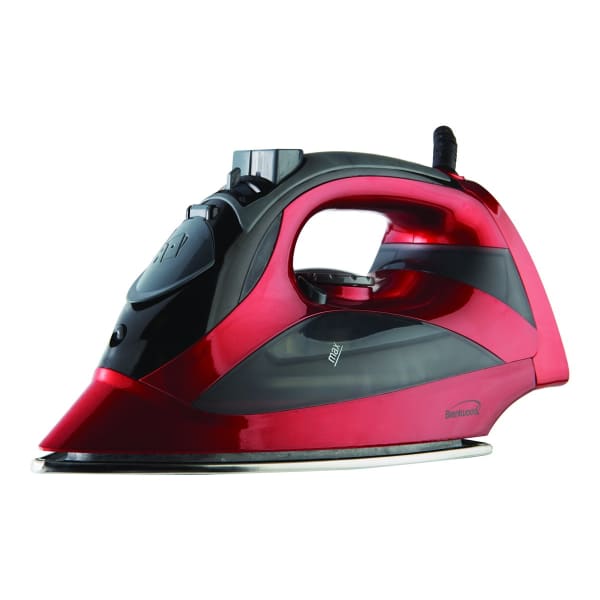 Brentwood MPI-90R Steam Iron with Auto Shut-Off, Red - Automatic Shut Off - Stainless Steel Sole Plate - 1200 W - Red