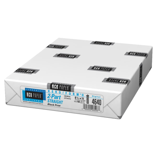 NCR Paper Xero/Form II Carbonless Copy Paper, 1 Ream, Bright White/Canary Letter (8.5in x 11in), 500 Sheets Per Ream, 92 Brightness