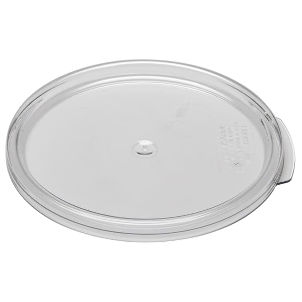 Cambro Camwear Round Food Storage Lids For 2- And 4-Qt Containers, Clear, Pack Of 12 Lids