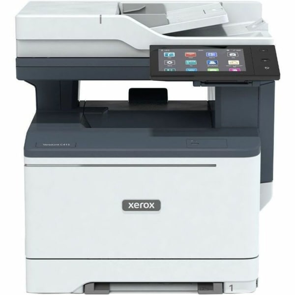 Xerox VersaLink C415 Wired & Wireless Laser Multifunction Printer - Color - Copier/Fax/Printer/Scanner - 42 ppm Mono/42 ppm Color Print - 1200 x 1200 dpi Print - Automatic Duplex Print - Up to 125000 Pages Monthly - Color Scanner