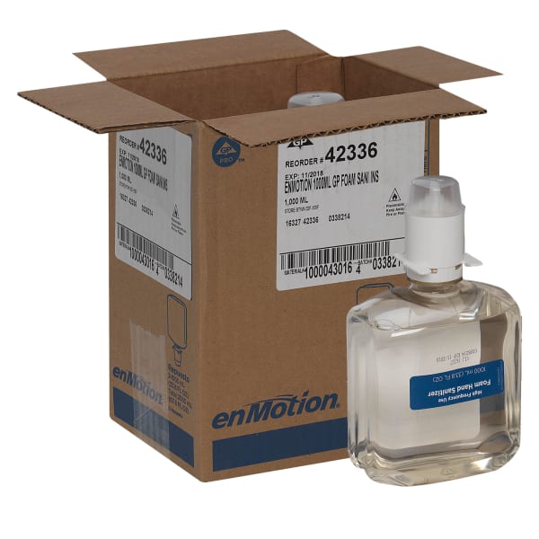Georgia Pacific Professional GP enMotion High-Frequency-Use Foam Sanitizer Dispenser Refill, Fragrance-Free, 33.8 oz (1,000 mL), 2/Carton