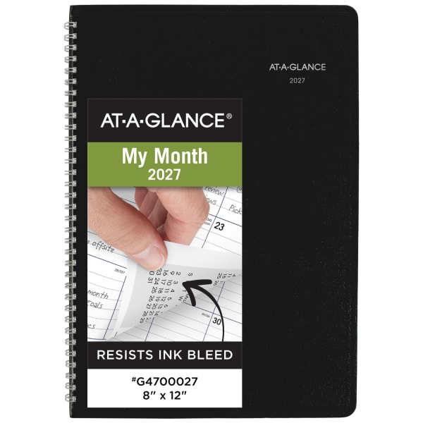AT-A-GLANCE DayMinder 2027 Monthly Planner, Black, Large, 8in x 12in, G4700027