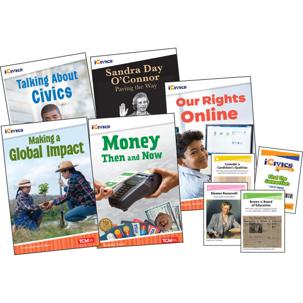 Teacher Created Materials iCivics: Community & Social Awareness 5-Book Set & Game Cards, Grade 5