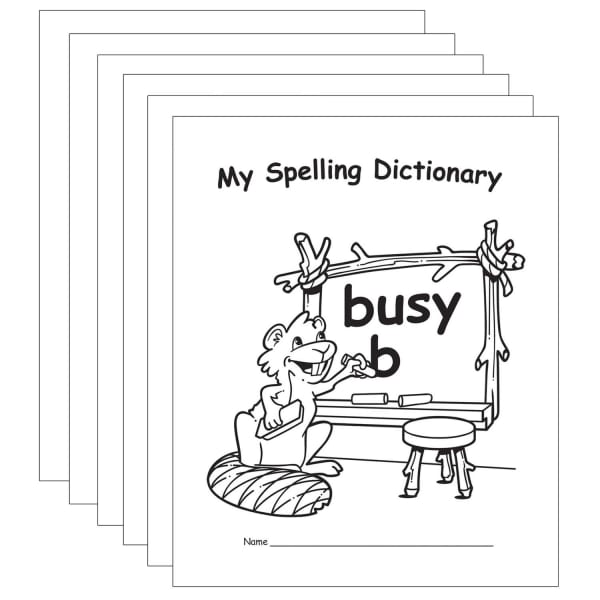 Edupress My Own Books My Spelling Dictionary Books, 7in x 8-1/2in, Single Subject, Unruled, 32 Sheets, White, Pack Of 6 Books