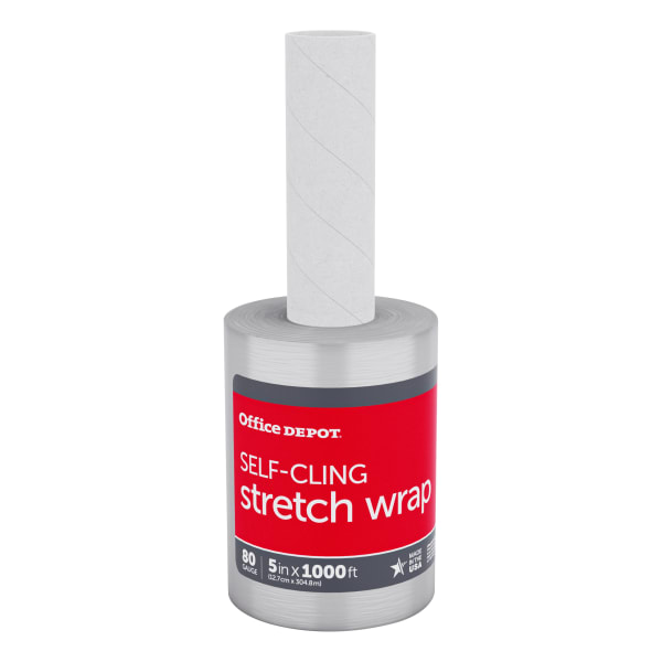 Office Depot Brand Stretch Wrap Film, 5in x 1000ft Roll, Clear