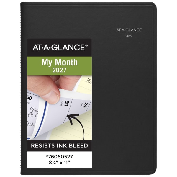 AT-A-GLANCE QuickNotes 2027 Monthly Planner, Black, Large, 8 1/4in x 11in