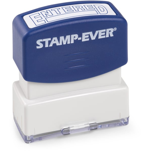 Trodat Pre-inked ENTERED Stamp - Text Stamp - ENTERED - 1.69in Impression Width x 0.56in Impression Length - 50000 Impression(s) - Blue - 1 Each - TAA Compliant