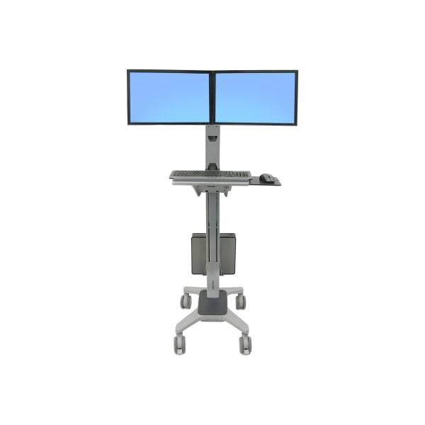 Ergotron Neo-Flex Dual WideView WorkSpace Cart - 40 lb Capacity - 4 - Aluminum, Plastic, Steel - Gray