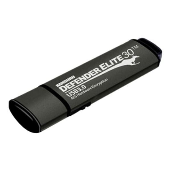 Kanguru Defender Elite30 Hardware Encrypted Secure SuperSpeed USB 3.0 Flash Drive, 64GB