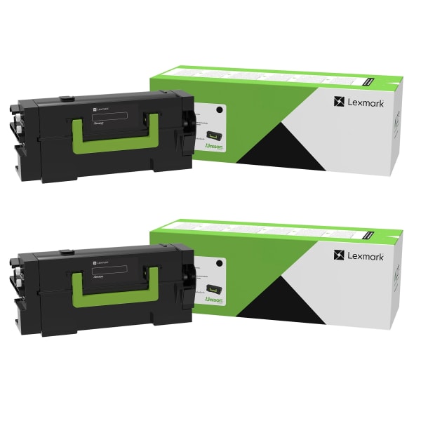 Lexmark 58D1X0E Black Extra-High Yield Toner Cartridges, Pack Of 2 Cartridges, 58D1X0E2PK-OD