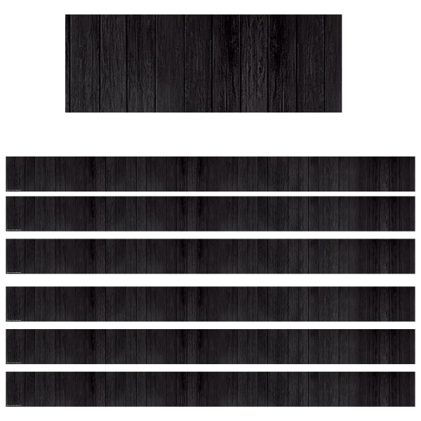 Teacher Created Resources Border Trim, Black Wood, 35', Set Of 6 Packs