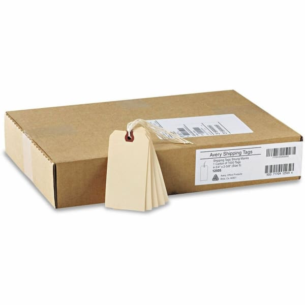 Avery Manila "G" Shipping Tags - 4.75in Length x 2.37in Width - Rectangular - String Fastener - 1000 / Box - Manila