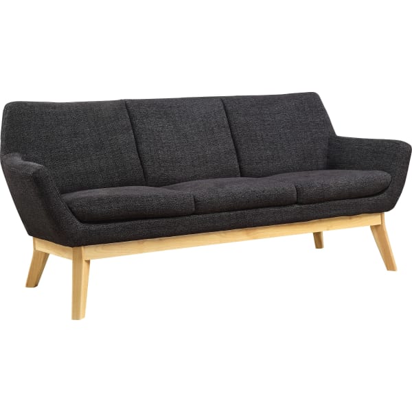 Lorell Quintessence Upholstered Sofa With Lumbar Support, Black/Natural