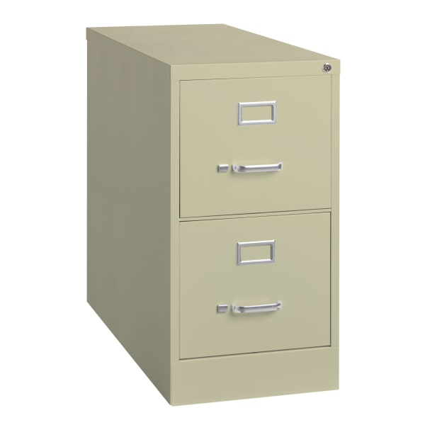 WorkPro 26-1/2inD Vertical 2-Drawer Letter-Size File Cabinet, Putty