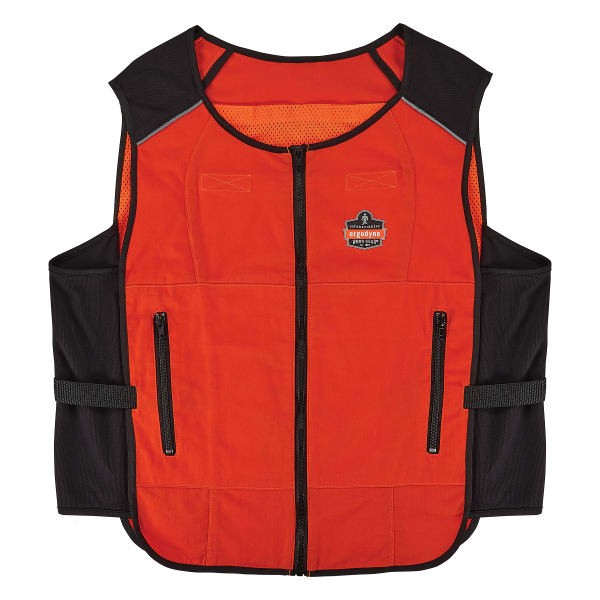Ergodyne 6255 Lightweight Phase Change Cooling Vest, S/M, Orange, Total Qty 1