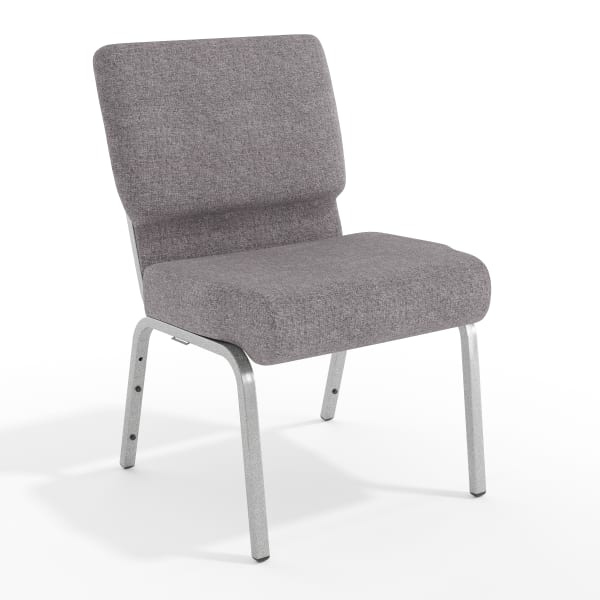 Flash Furniture HERCULES 21inW Stacking Church Chair, Gray/Silvervein
