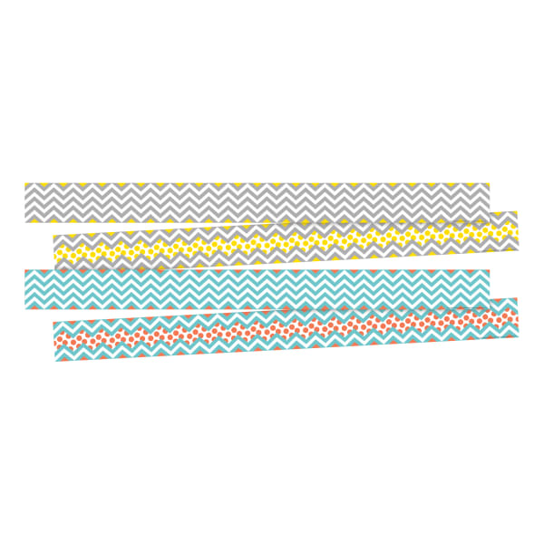 Barker Creek Double-Sided Border Strips, 3in x 35in, Chevron Beautiful, Set Of 24