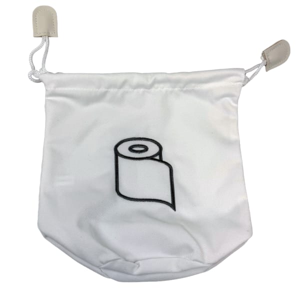 Hospitality Source Reusable Toilet Roll Bags, 8in x 8in, White, Pack Of 50 Bags