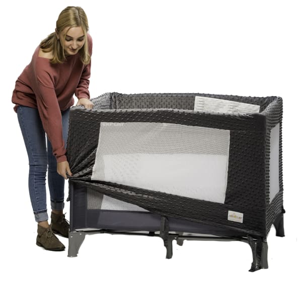 Coverplay Play Yard Polyester Slipcovers, 41in x 30in x 29in, Gray/Solid, Case Of 6 Slipcovers