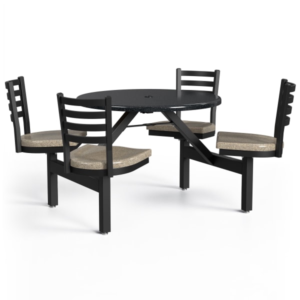 Palmer Hamilton Covey Outdoor Cluster Table With 4 Seats, 29in x 54in, Obsidian/Cappuccino