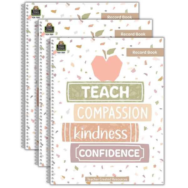 Teacher Created Resources Record Books, 8-1/2in x 11in, Terrazzo Tones, Bundle Of 3 Books