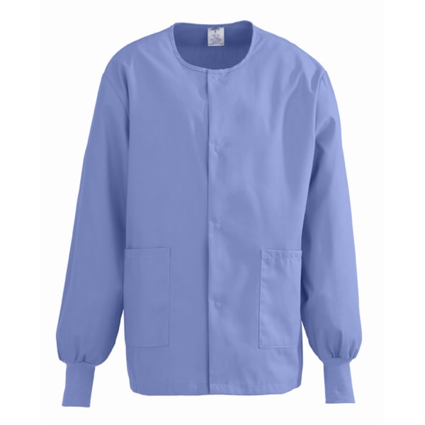 Medline ComfortEase Unisex Warm-Up Scrub Jacket, Large, Ceil Blue