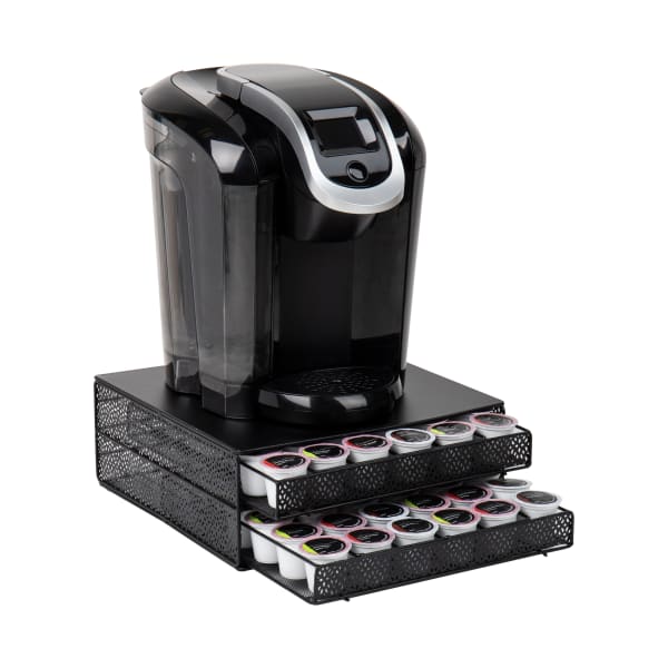 Mind Reader 2 Drawers Single Serve Coffee Pod Organizer, 5inH x 12-3/4inW x 13inL 72 Coffee Pod Capacity, Black