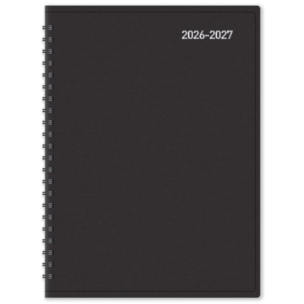 2026-2027 Office Depot Brand 18-Month Weekly/Monthly Academic Planner, 6in x 8in, 30% Recycled, Black, July 2026 To December 2027